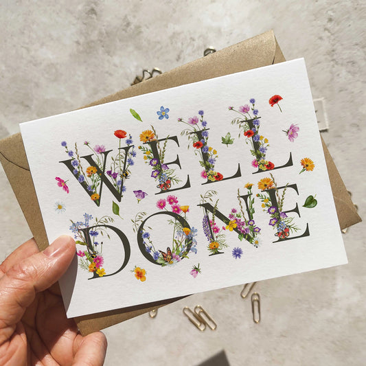 Wildflower Letters Well Done Card and Envelope
