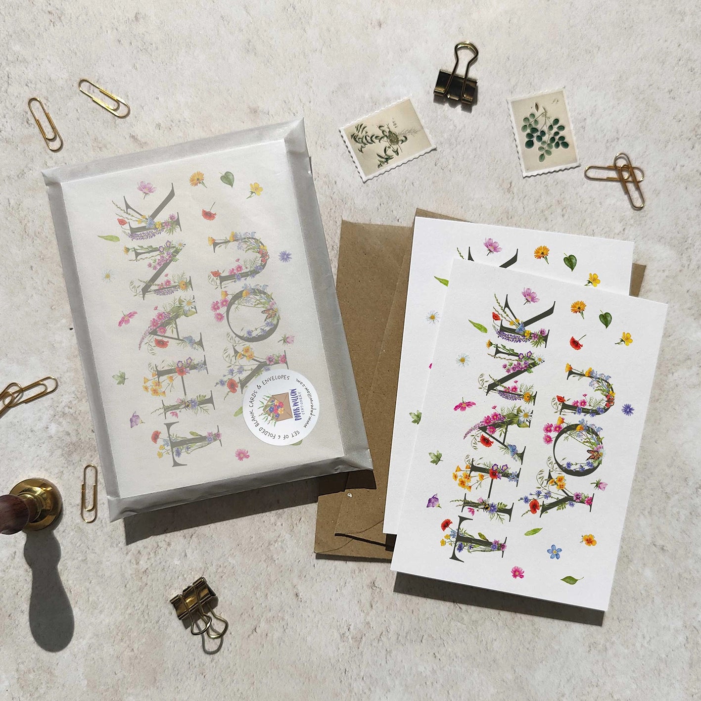 Wildflower Letters Thank You Cards