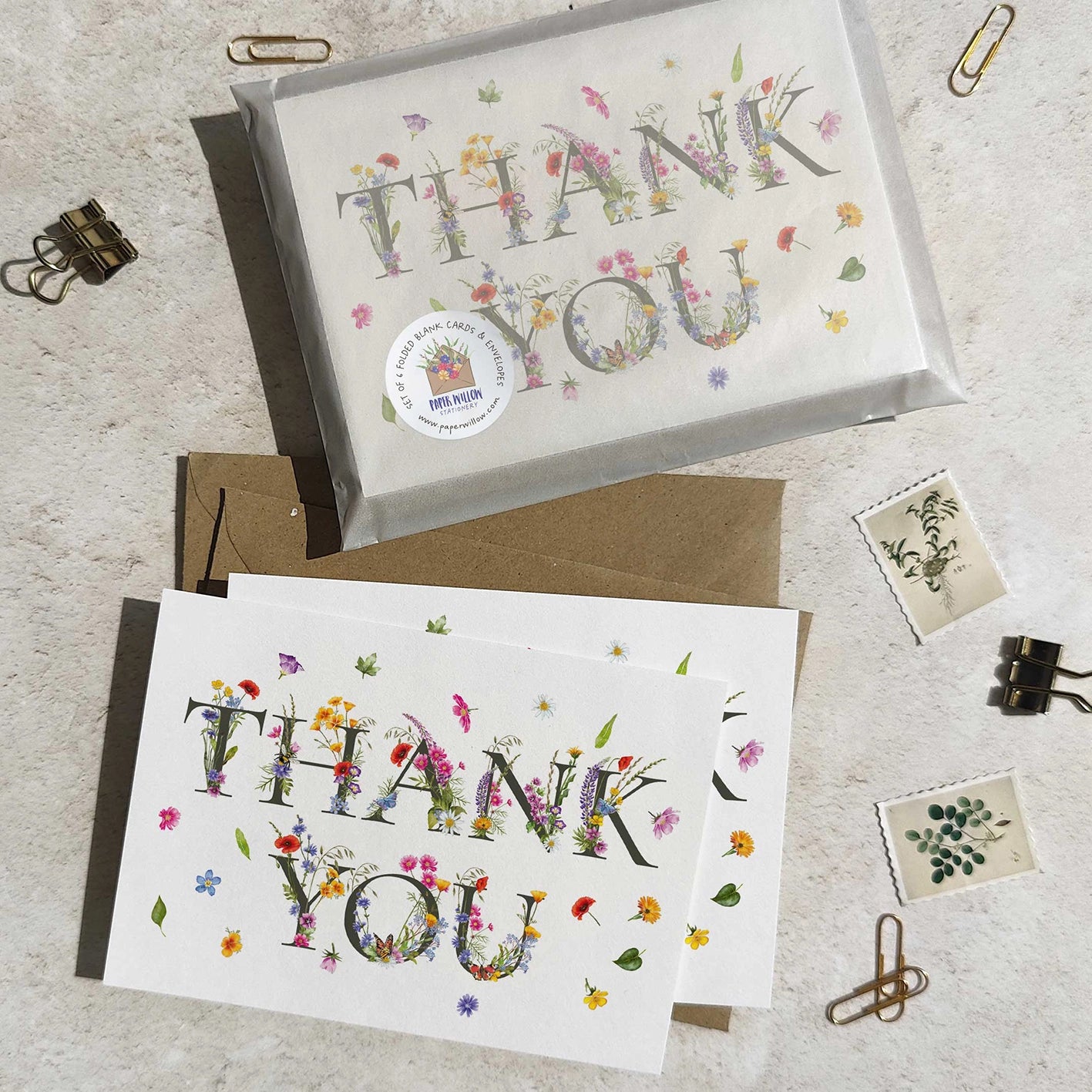 Wildflower Letters Thank You Cards