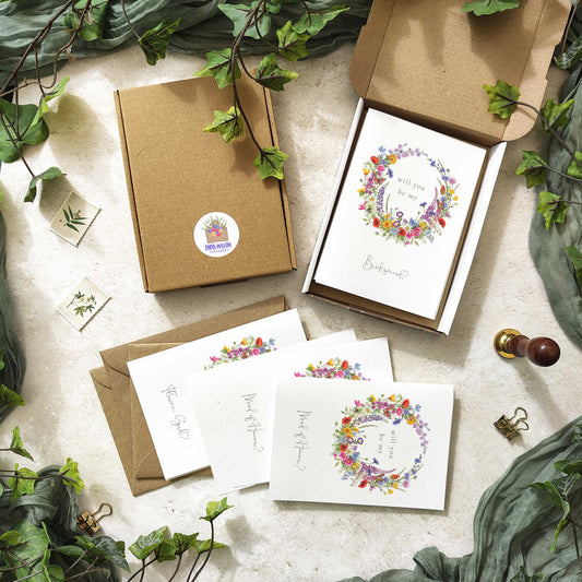 Wildflower Portrait Bridesmaid Cards
