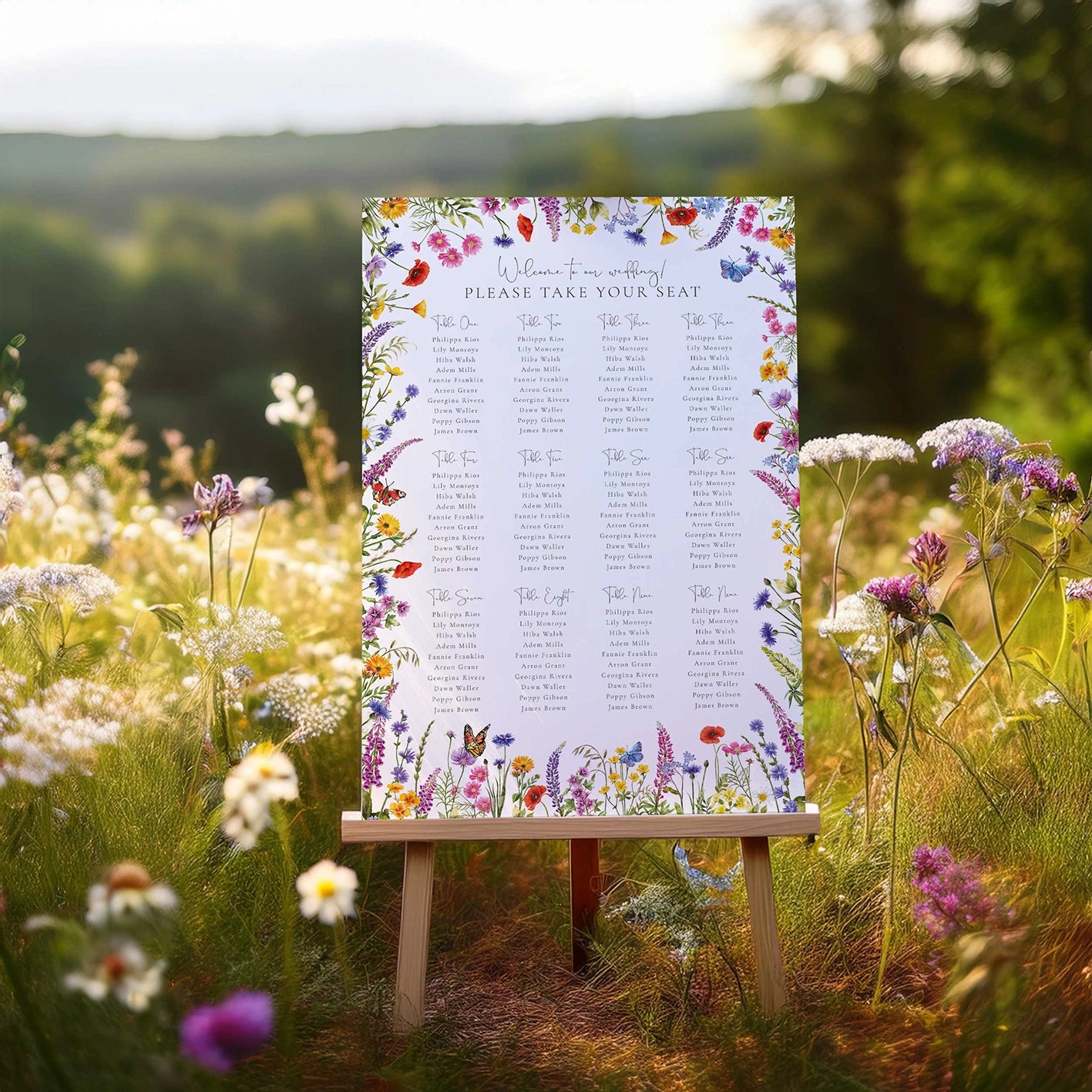 Wildflower Table Plan Board