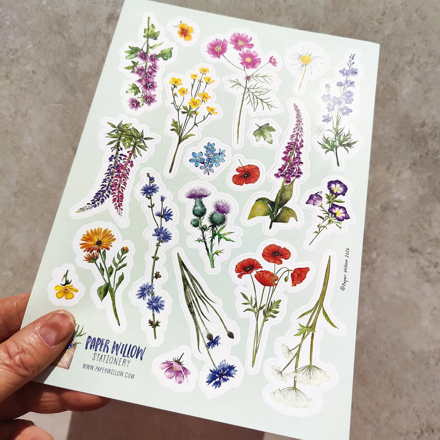 Wildflowers A5 Vinyl Sticker Sheet