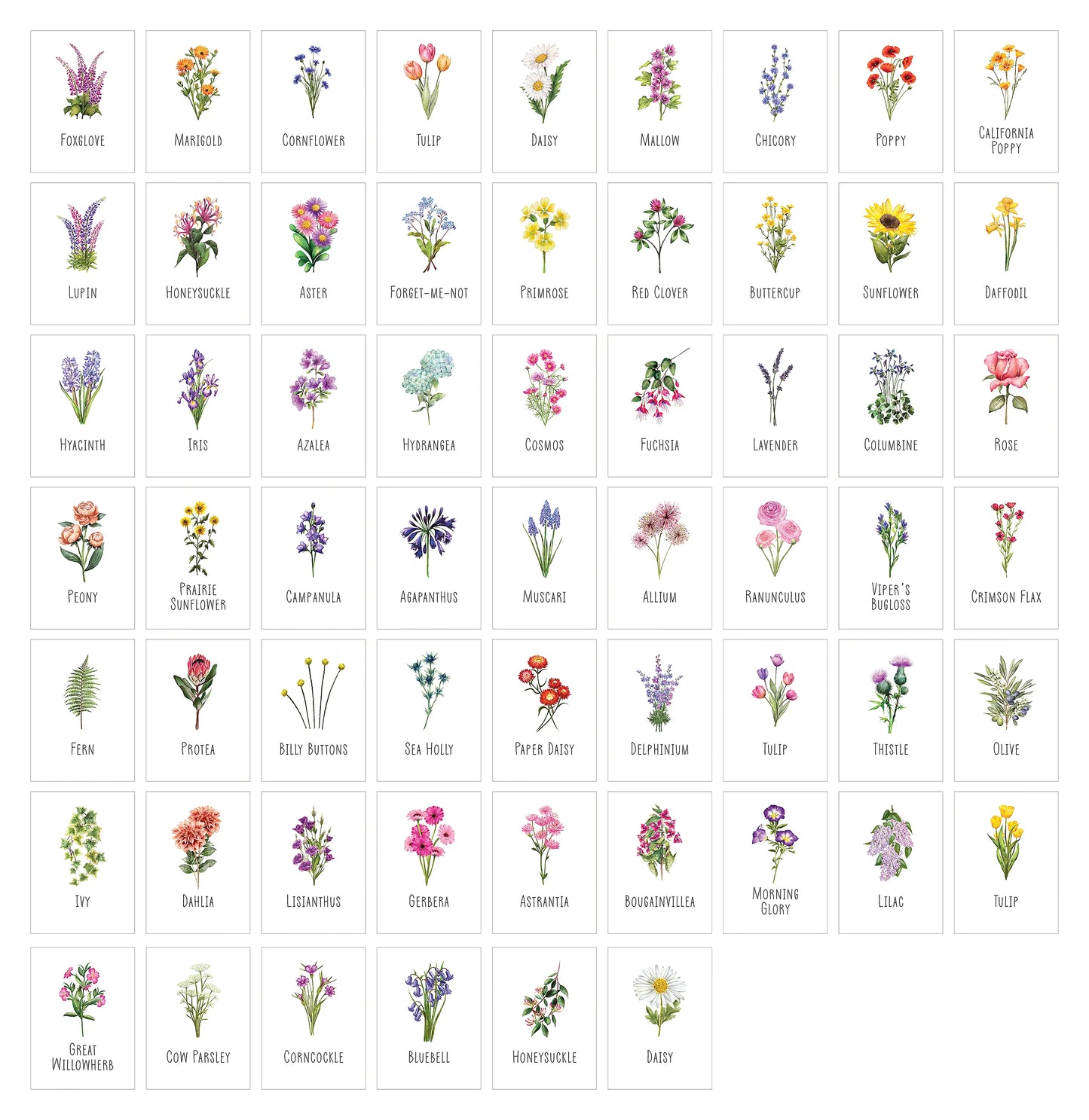 Flower Table Name Cards