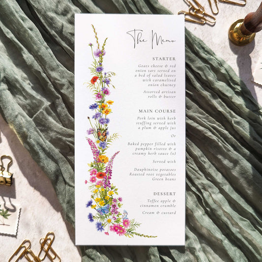 Wildflower Menu Cards