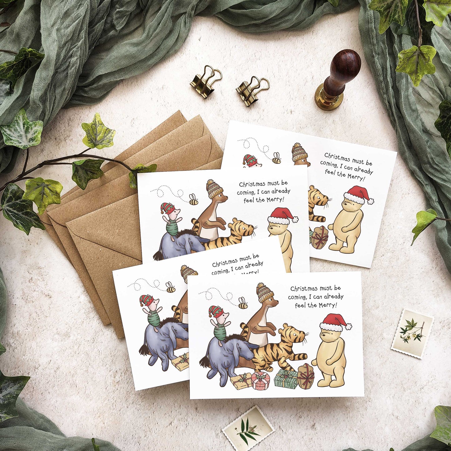 Winnie and Friends Christmas Cards & Envelopes