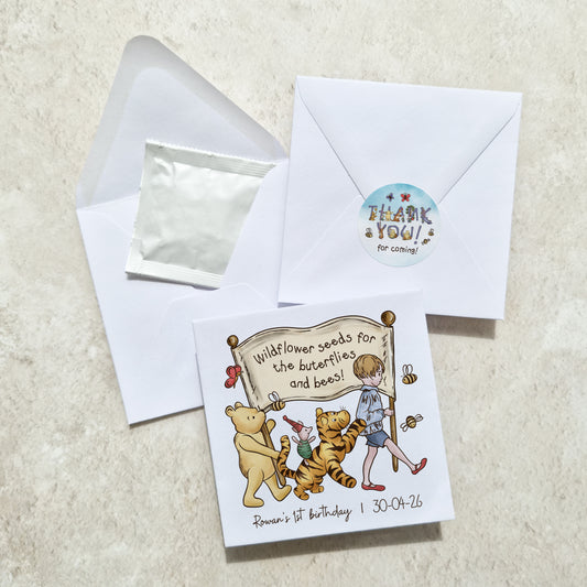 10 x Winnie and Friends Wildflower Seed Packet Party Favours