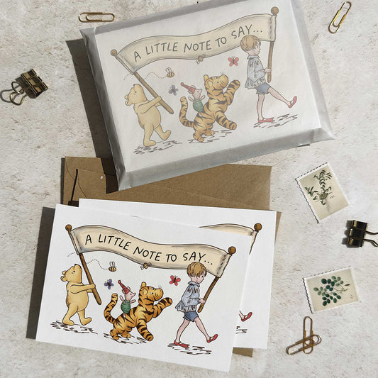 Winnie the Pooh Banner Note Cards