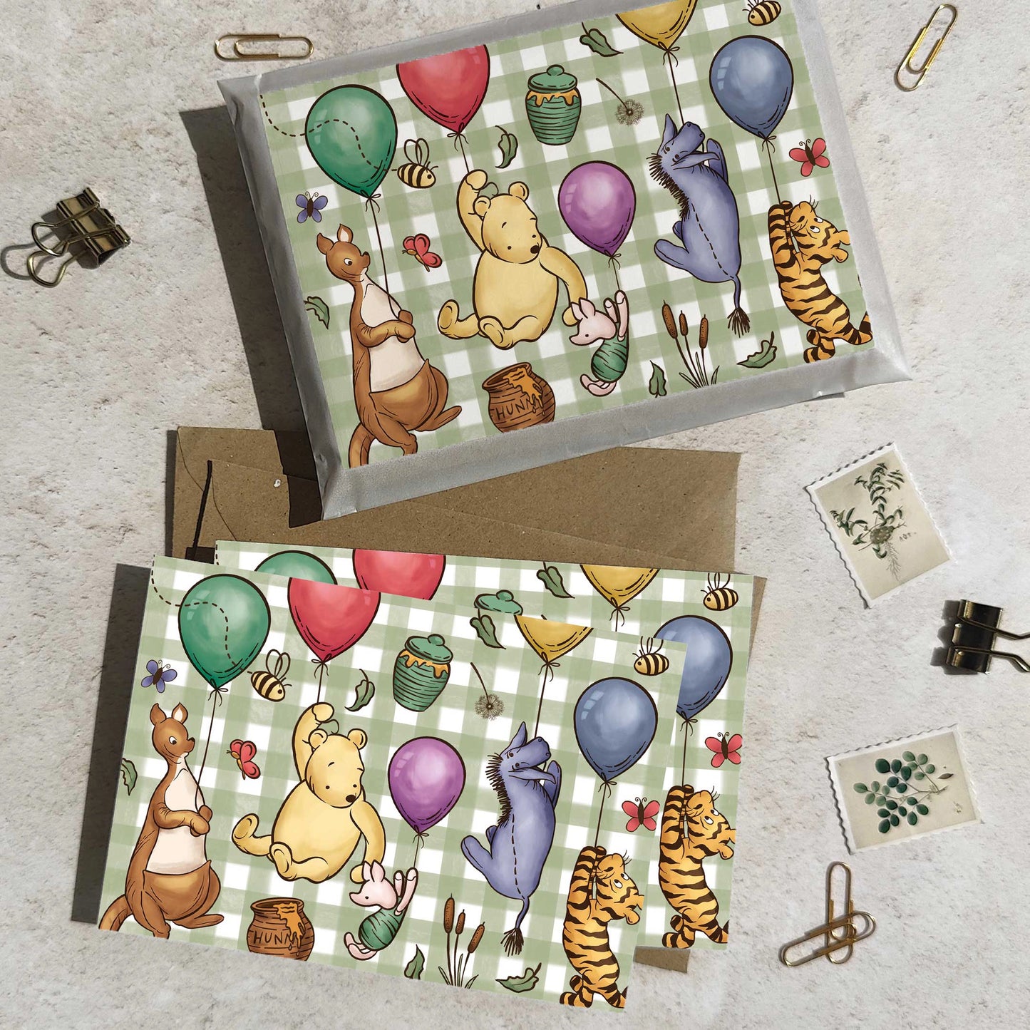 Winnie and Friends Landscape Note Cards & Envelopes