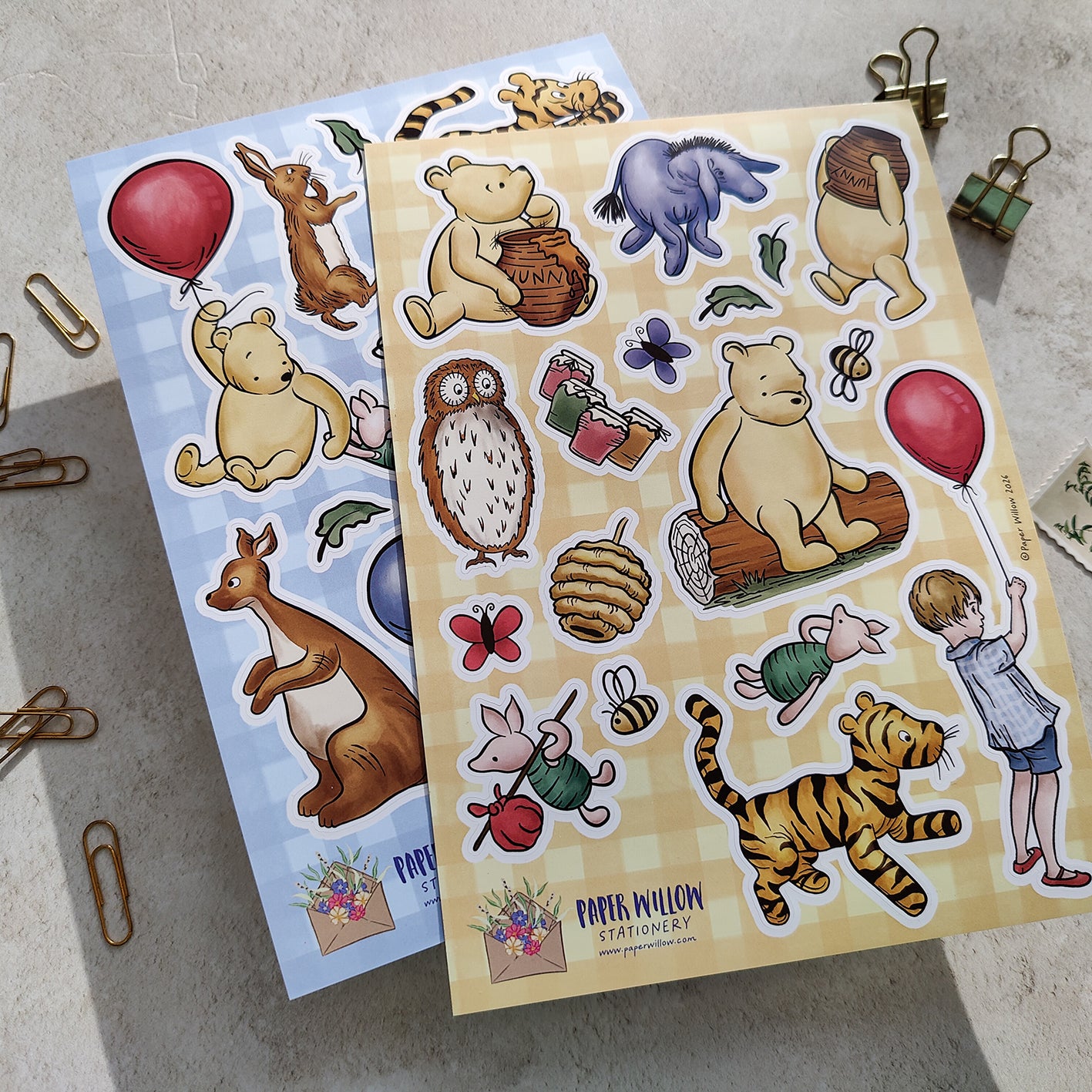Winnie the Pooh A5 Vinyl Sticker Sheet Set