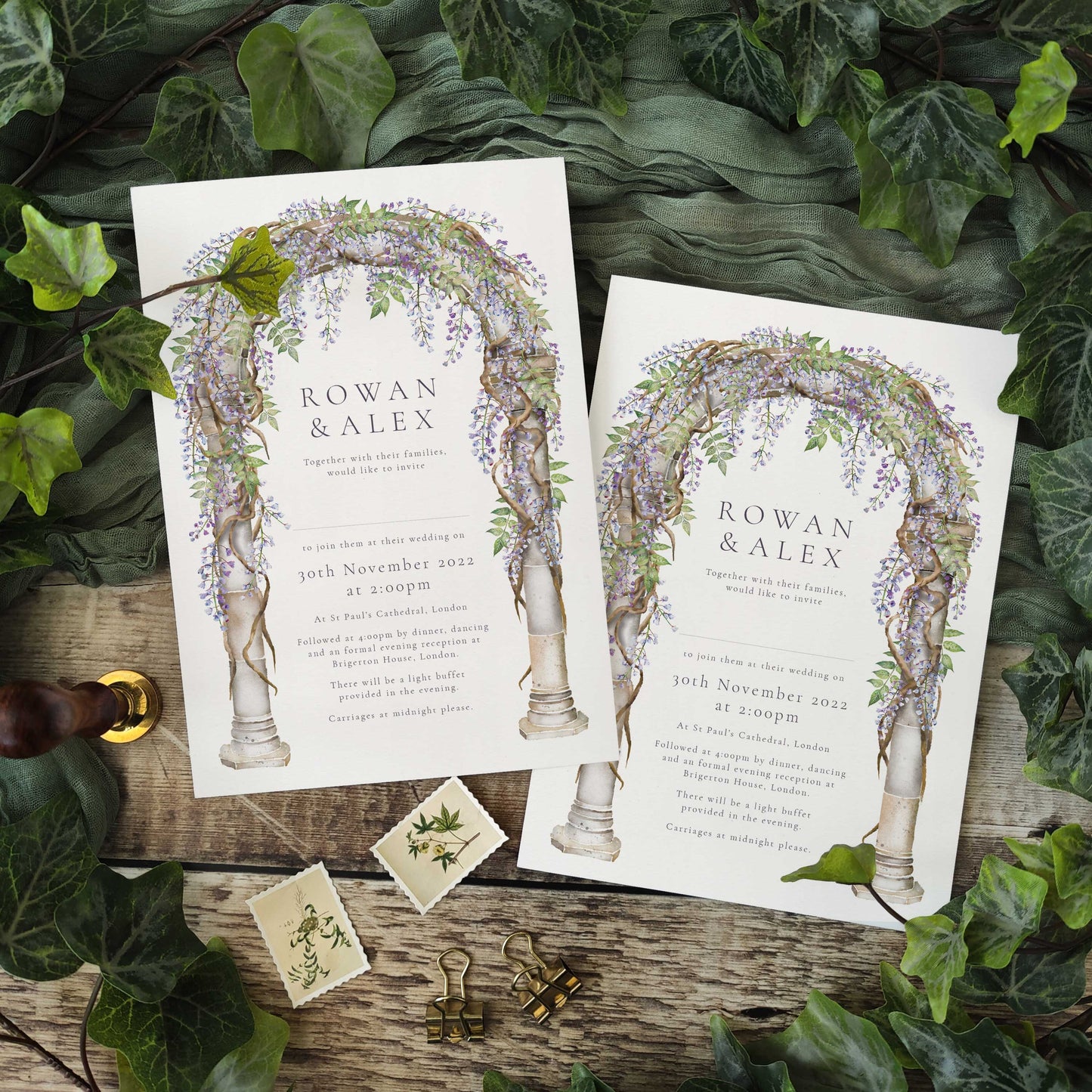 Regency Wisteria A5 Invitation