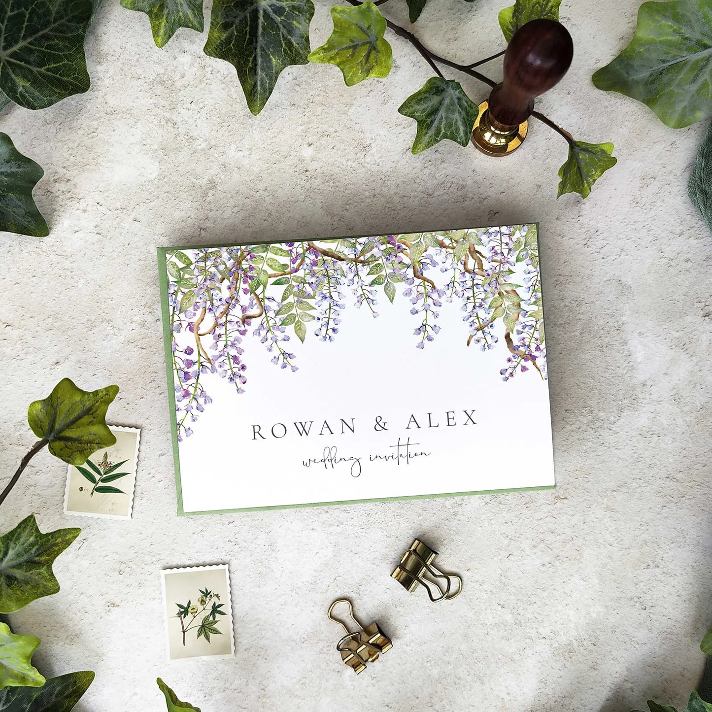 Regency Wisteria Concertina Invitation