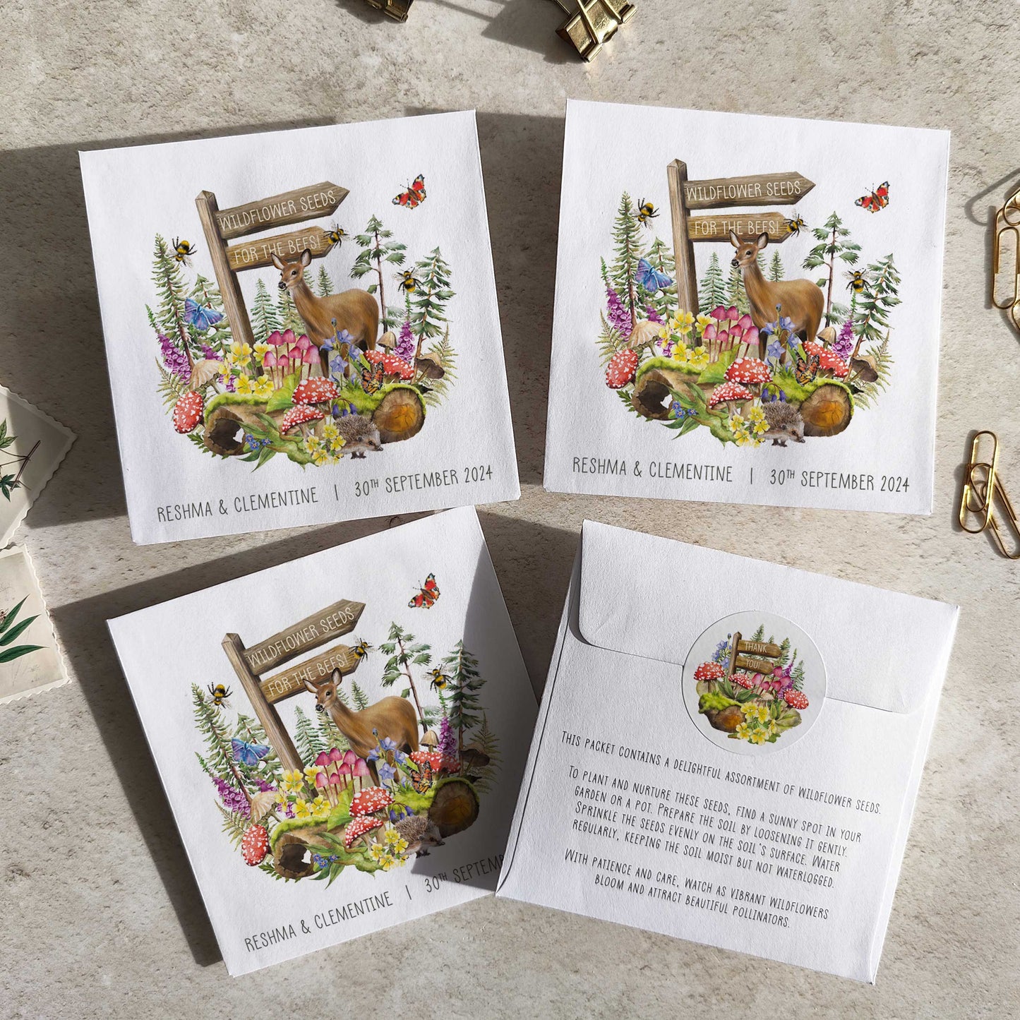Woodland Animals Seed Packet Favours (Pack of 10)