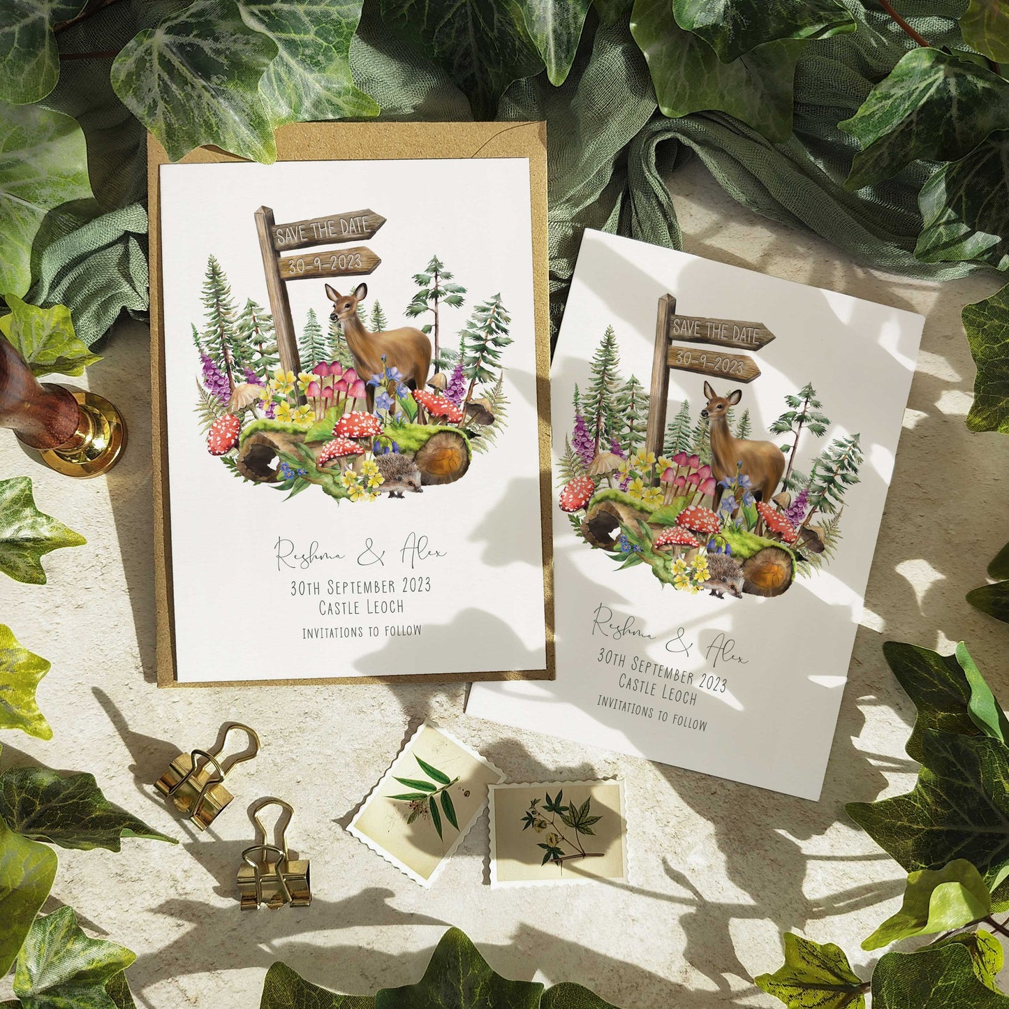 Woodland Animals Save The Date Card