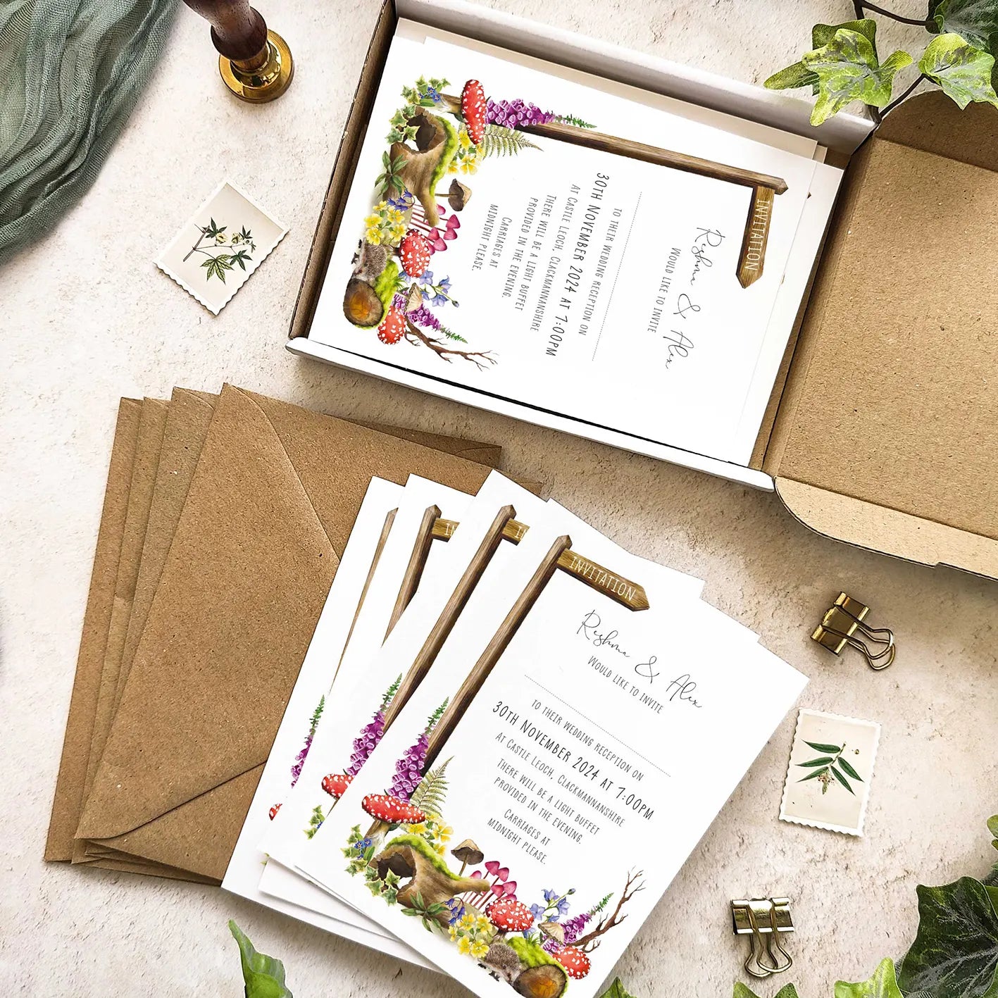 Woodland Animals Evening Invitation