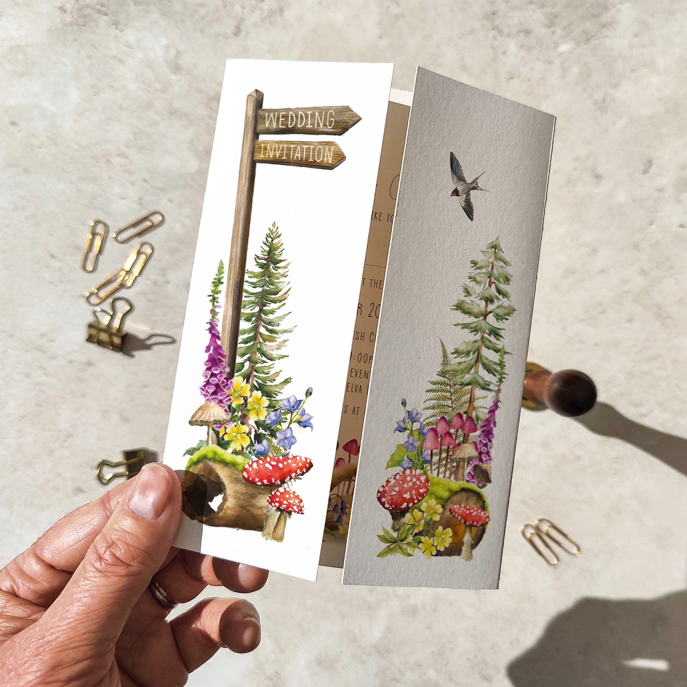 Woodland Animals Gatefolded A6 Invitation
