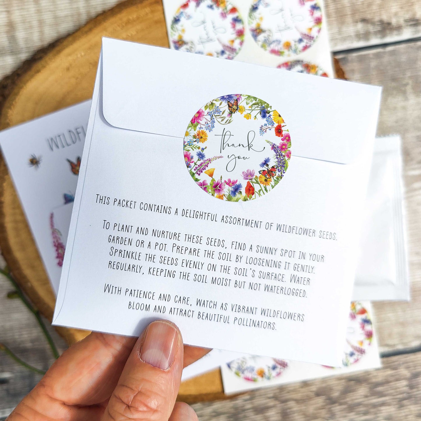 Wildflower Meadow Seed Packet Favours (Thank you) (Pack of 10)