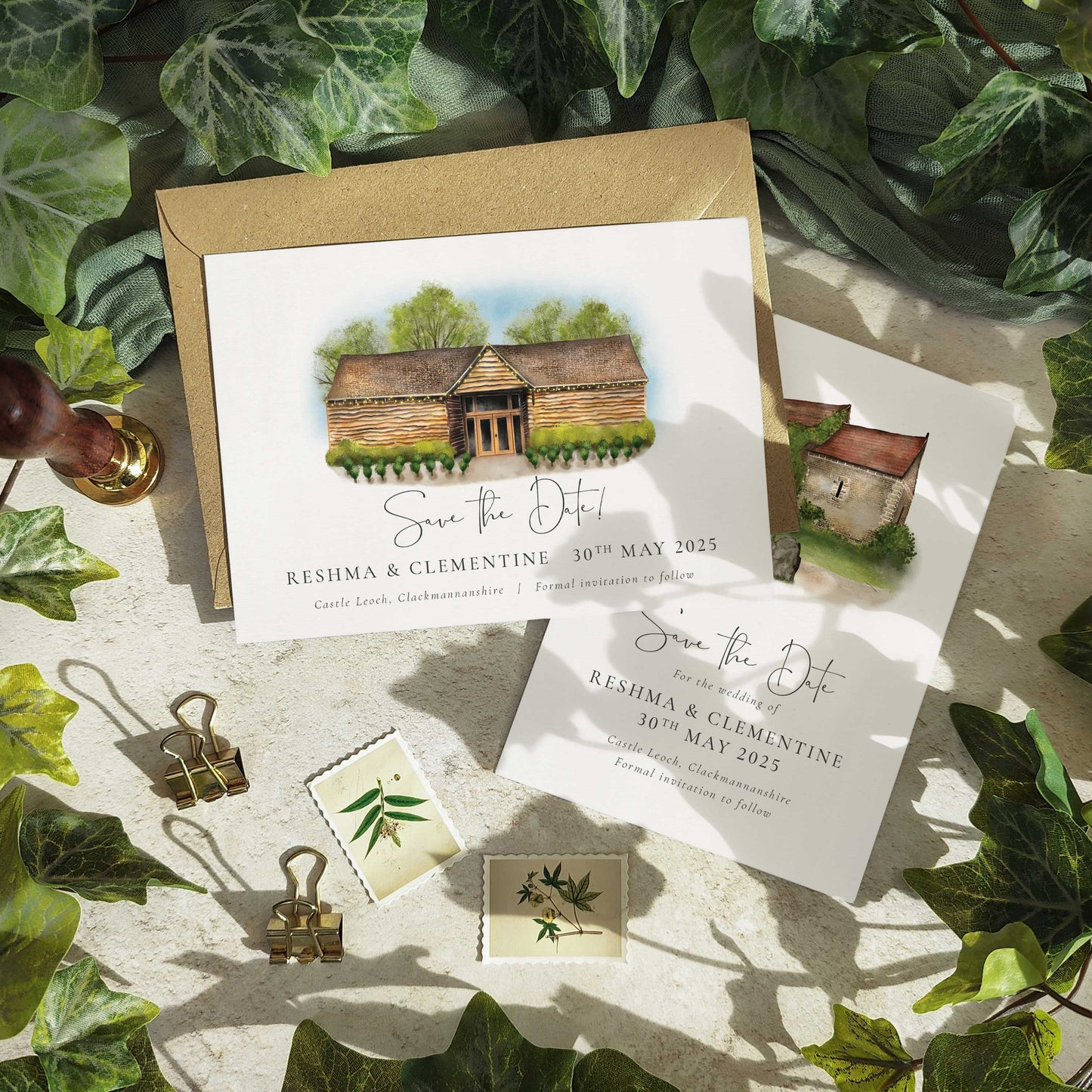Save The Date Card Venue Painting
