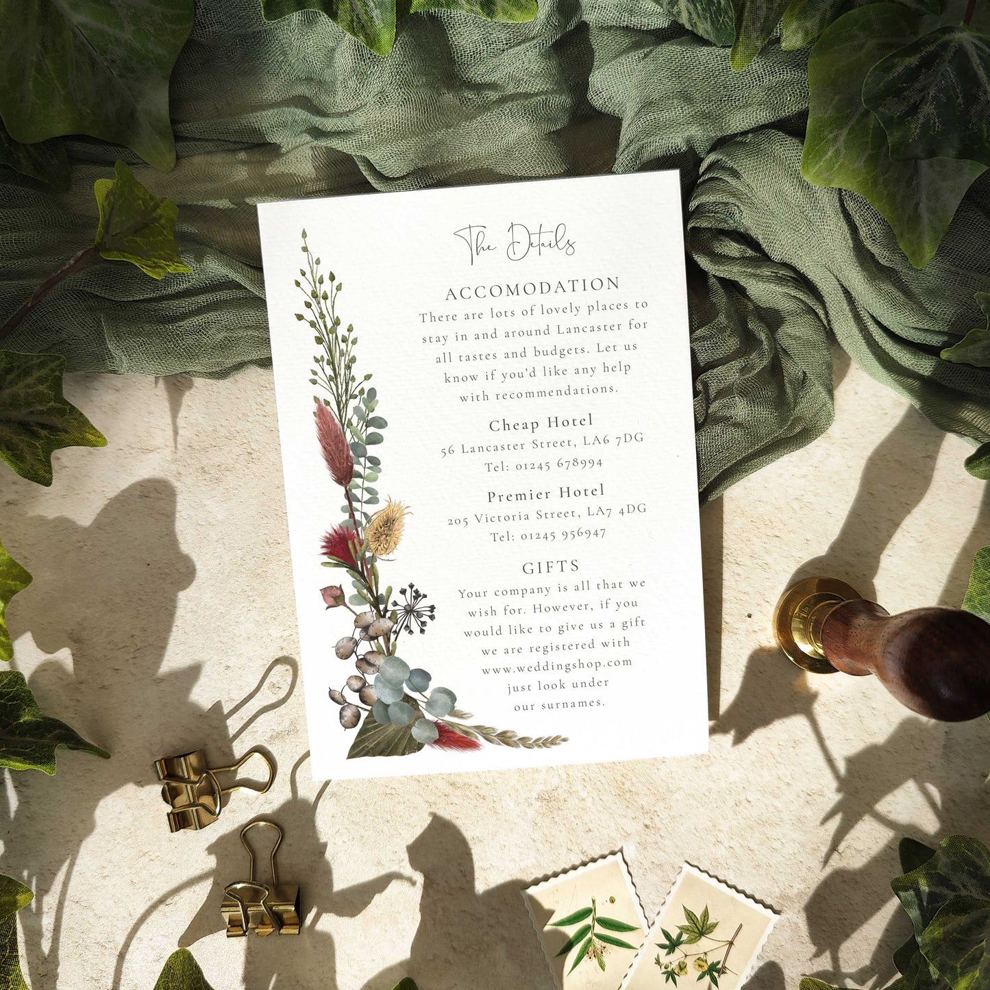 Extra information cards