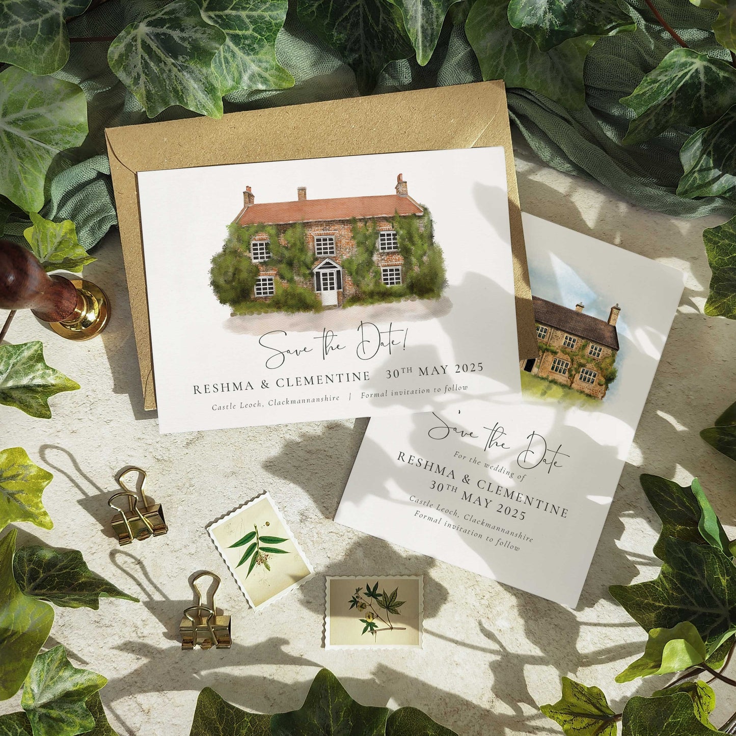 Save The Date Card Venue Painting