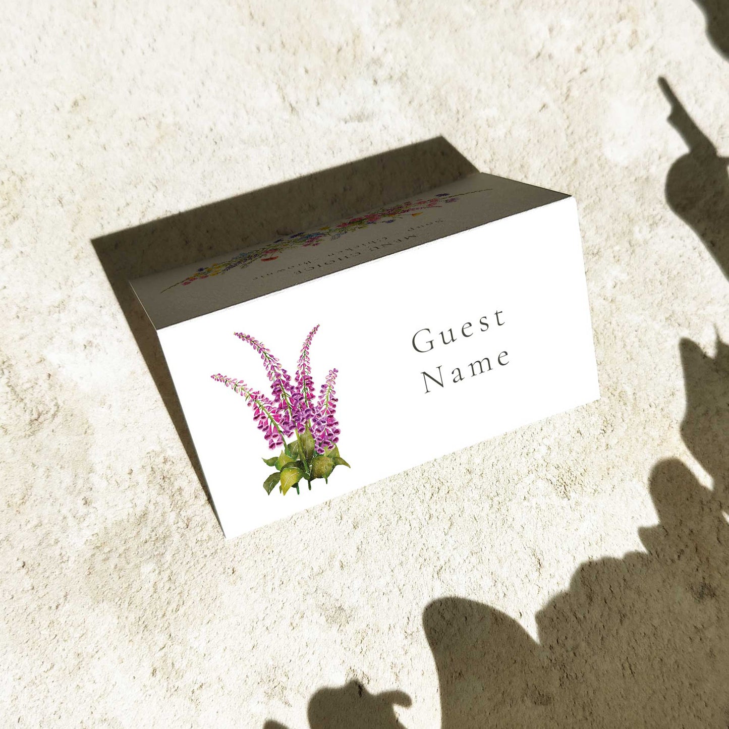Individual Flowers Folded Place Cards
