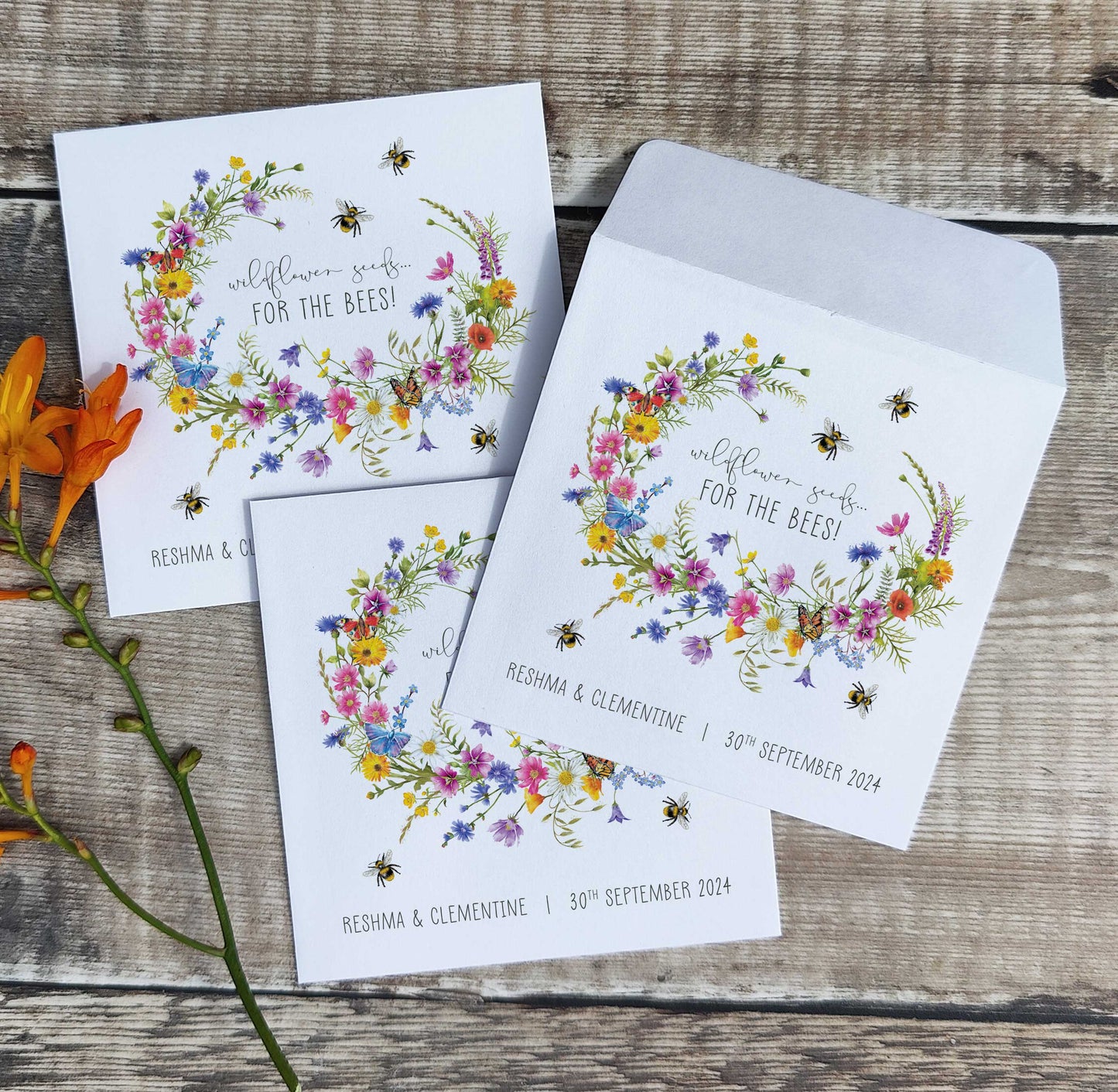 Wildflower Meadow Seed Packet Favours (For the bees) (Pack of 10)
