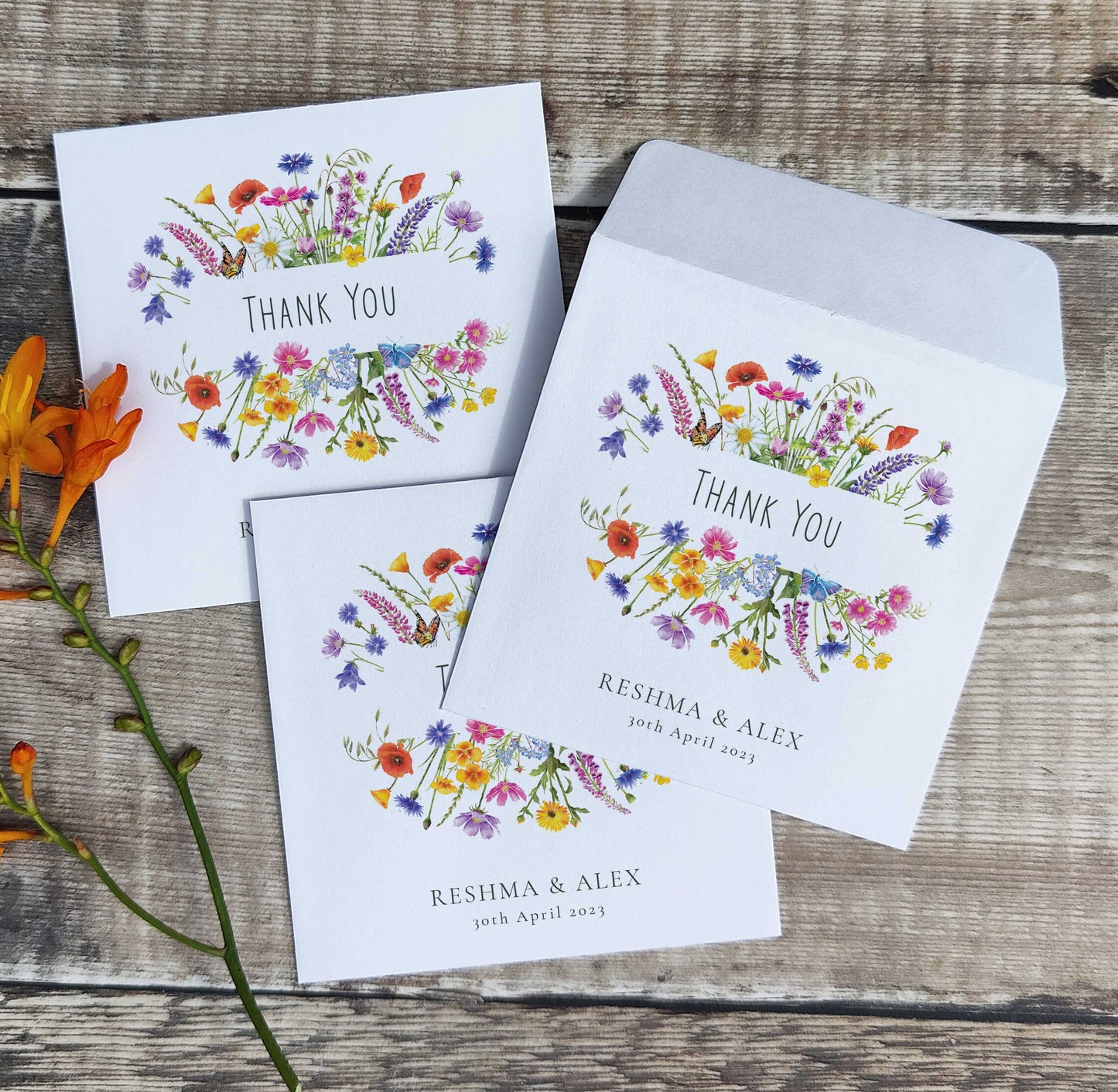 Wildflower Meadow Seed Packet Favours (Thank you) (Pack of 10)
