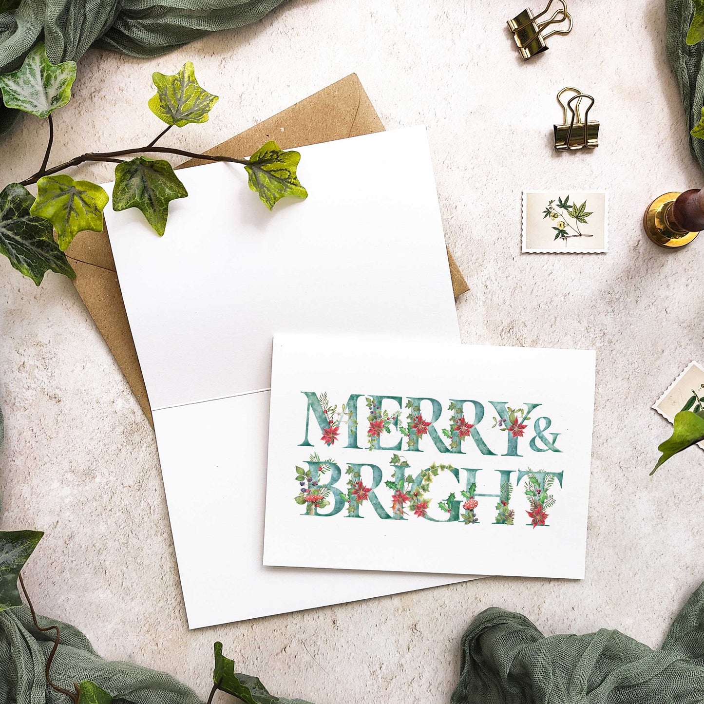 Christmas Letter Cards & Envelopes