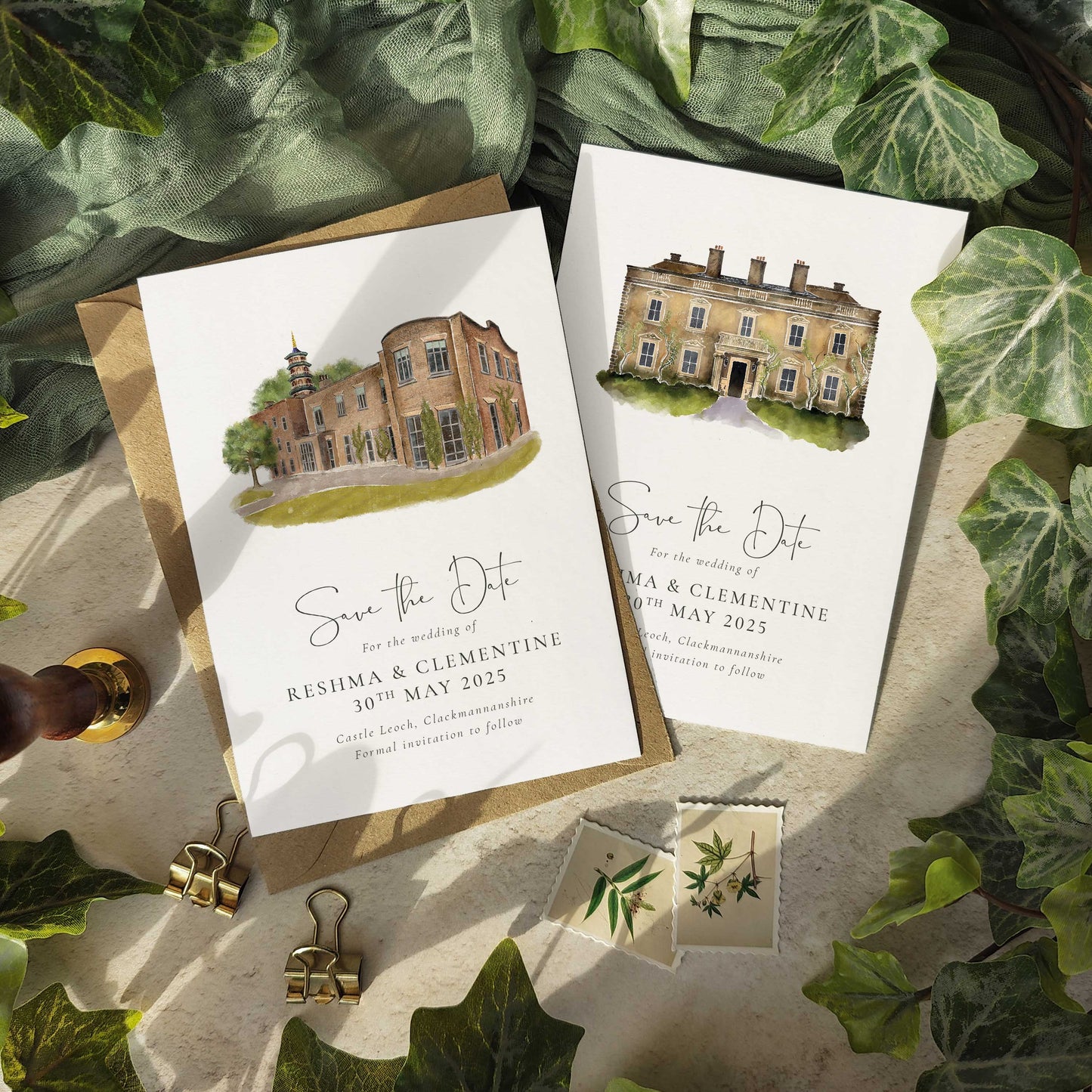 Save The Date Card Venue Painting