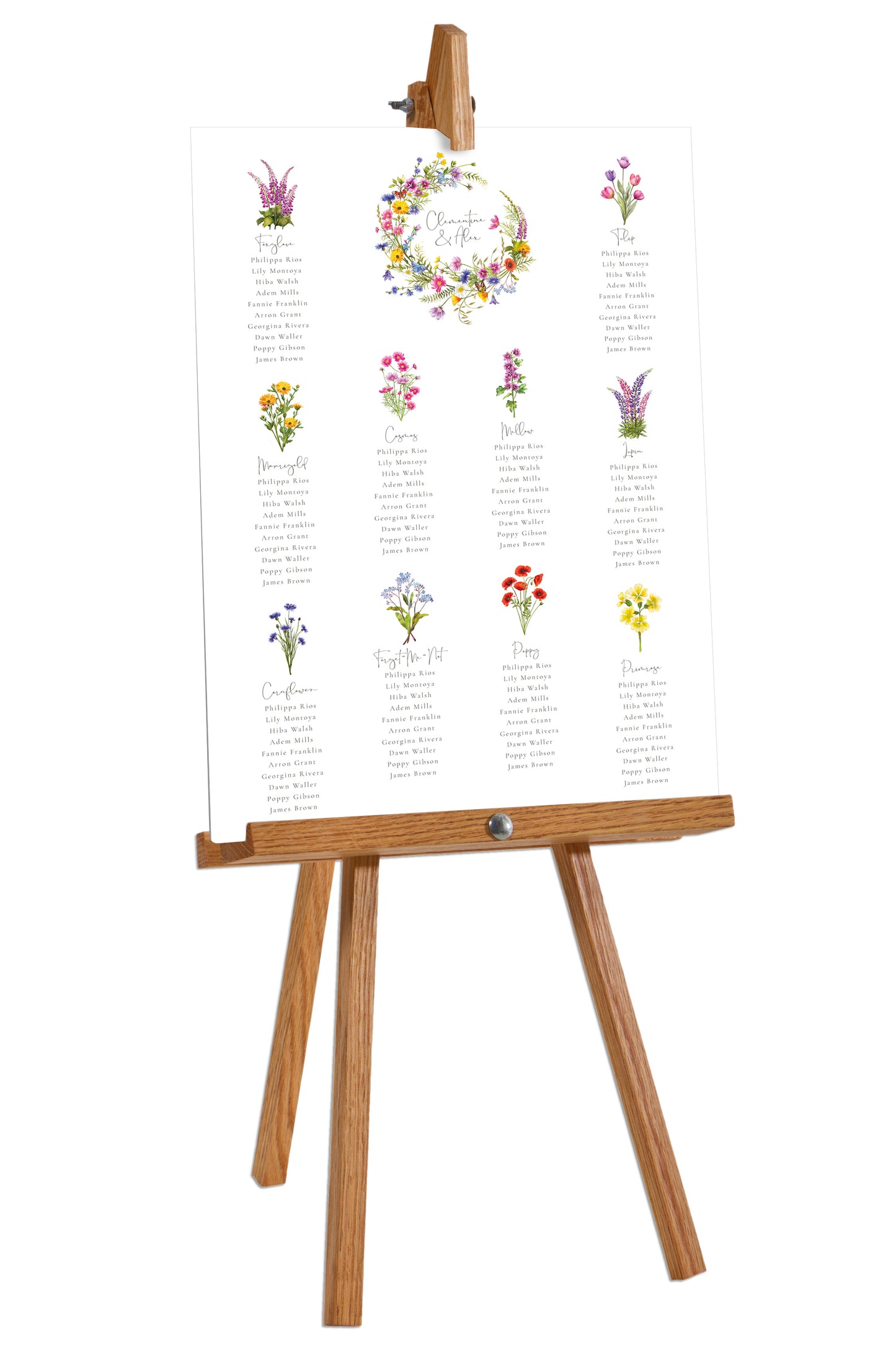 Wildflower Table Plan Board