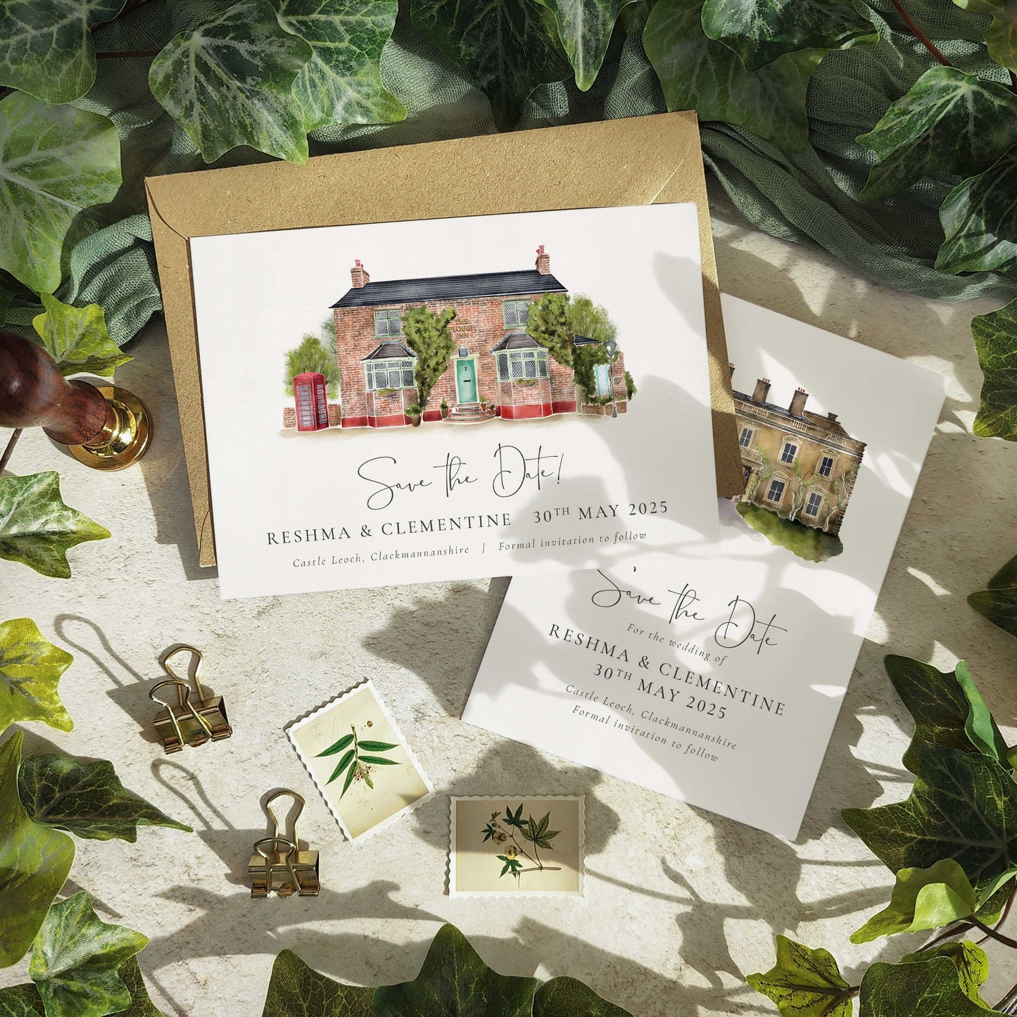 Save The Date Card Venue Painting