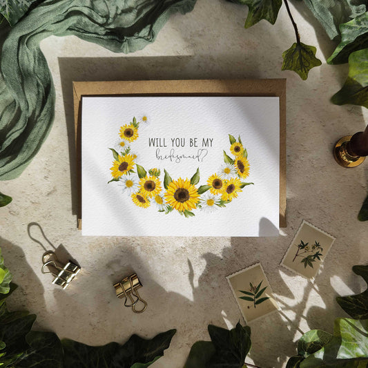 Sunflowers & Daisies Bridesmaid Cards