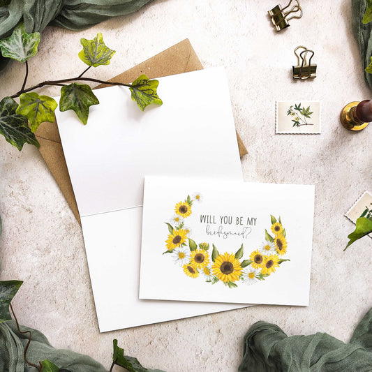 Sunflowers & Daisies Bridesmaid Cards