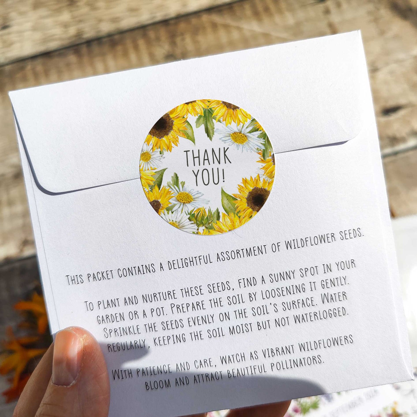 Sunflowers & Daisies Seed Packet Favours (Pack of 10)