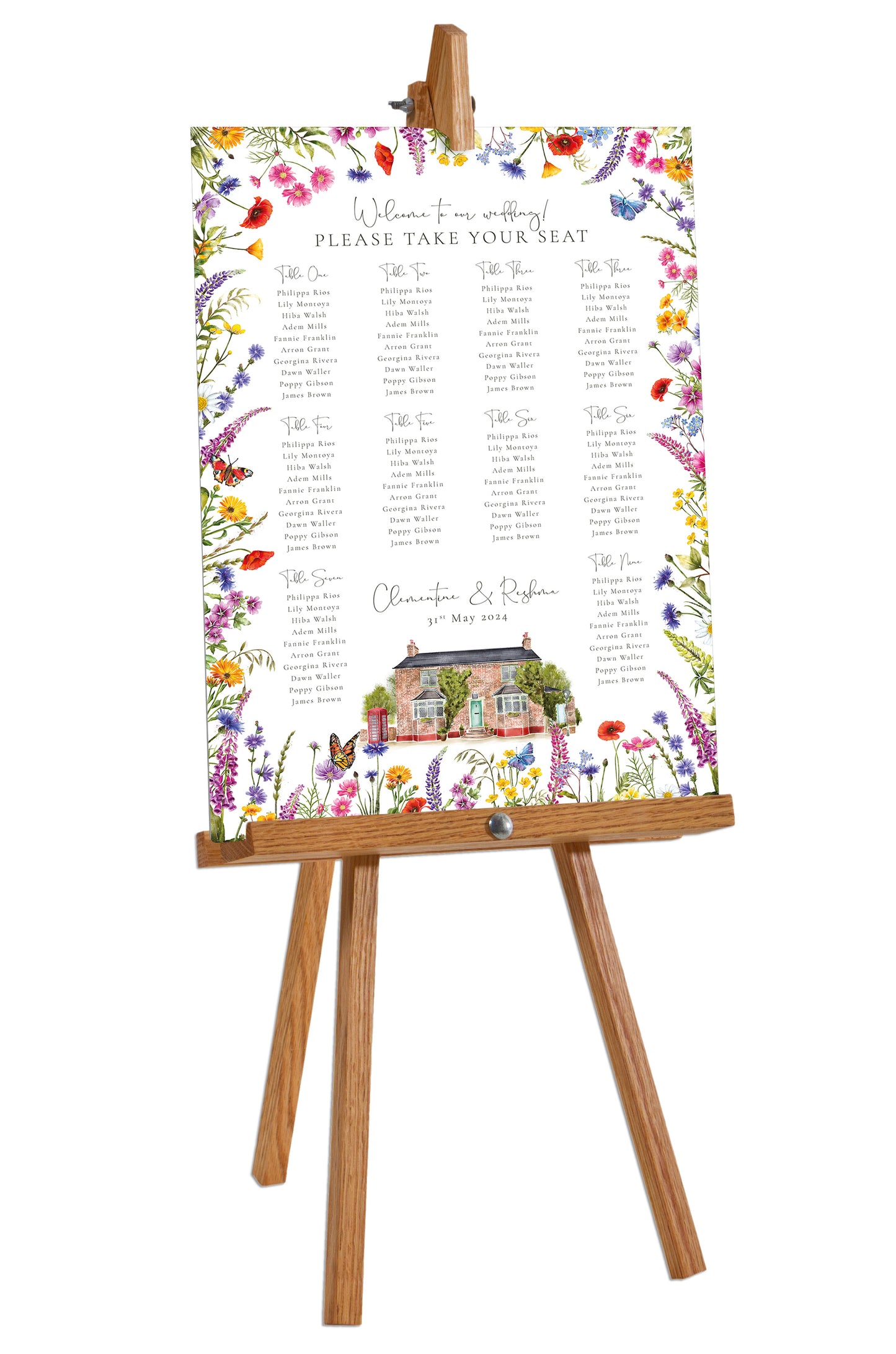 Wildflower Table Plan Board