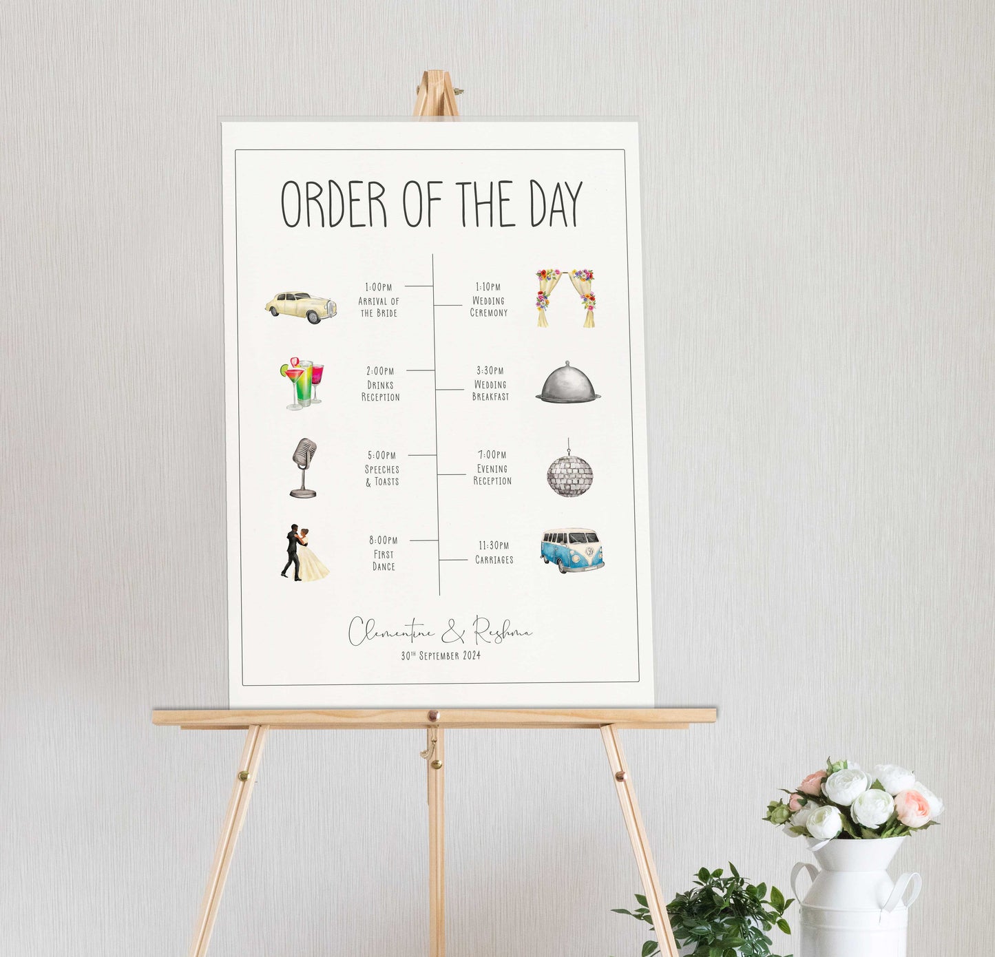 Wedding Timeline Sign