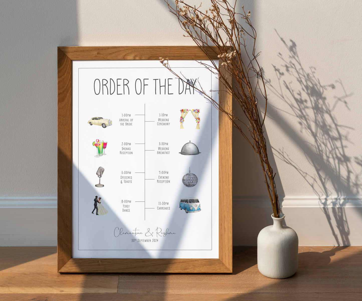 Wedding Timeline Sign
