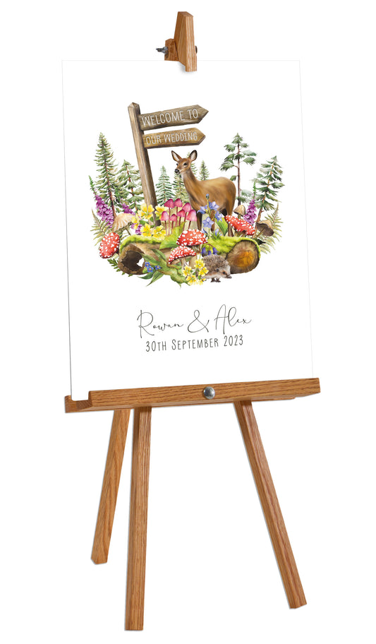 Woodland Animals Welcome Sign/ Wedding Timeline Board