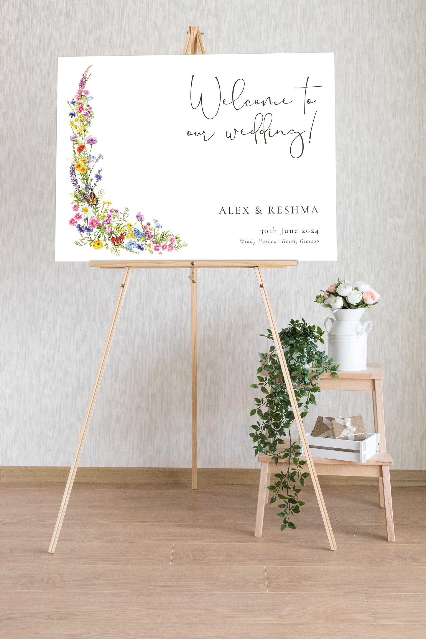 Wildflower Meadow Welcome Sign/ Wedding Timeline Board