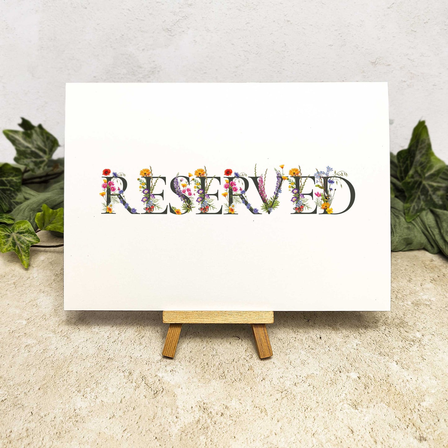 Floral Reserved Sign