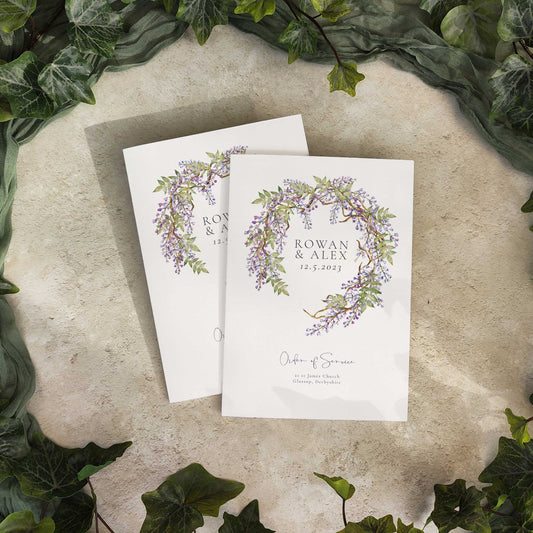 Regency Wisteria Folded Order of Service Card