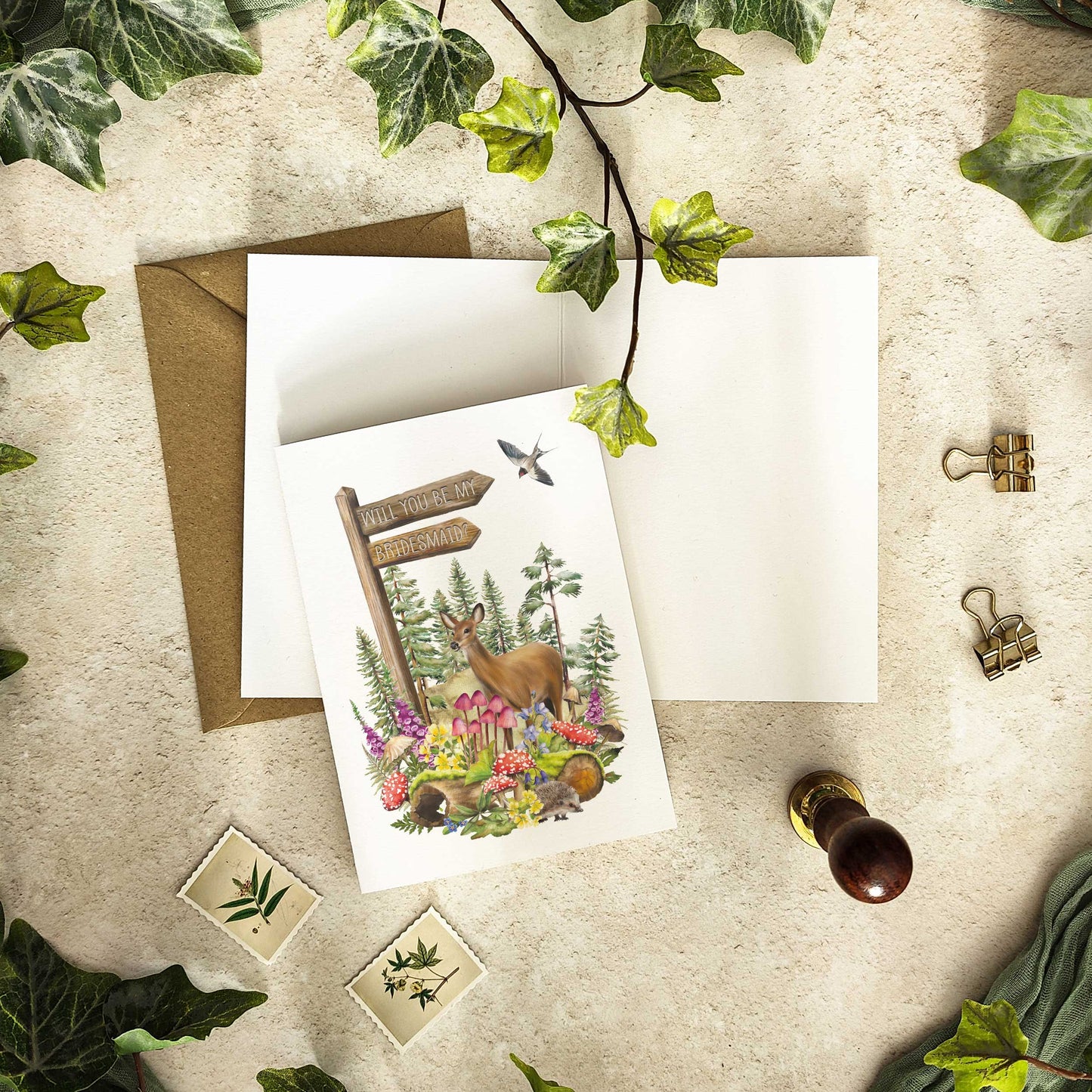 Woodland Animal Bridesmaid Cards
