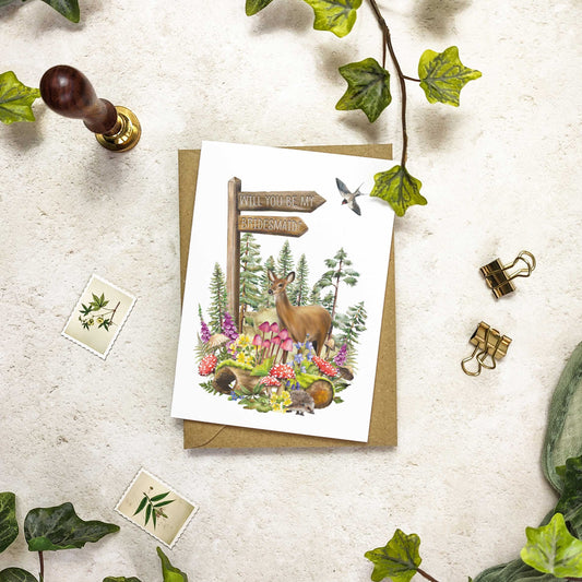 Woodland Animal Bridesmaid Cards