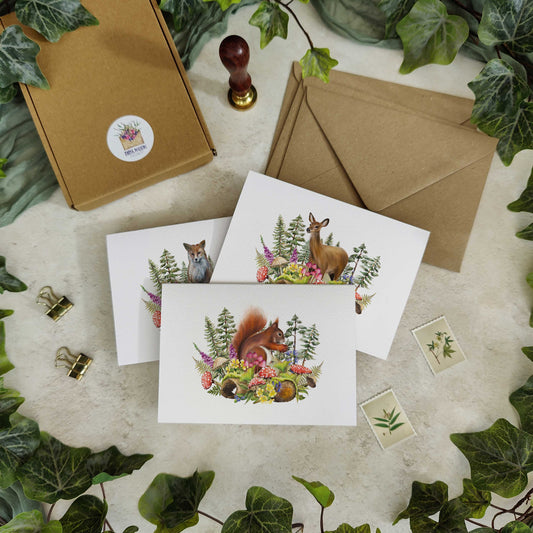 Woodland Animals Note Cards & Envelopes