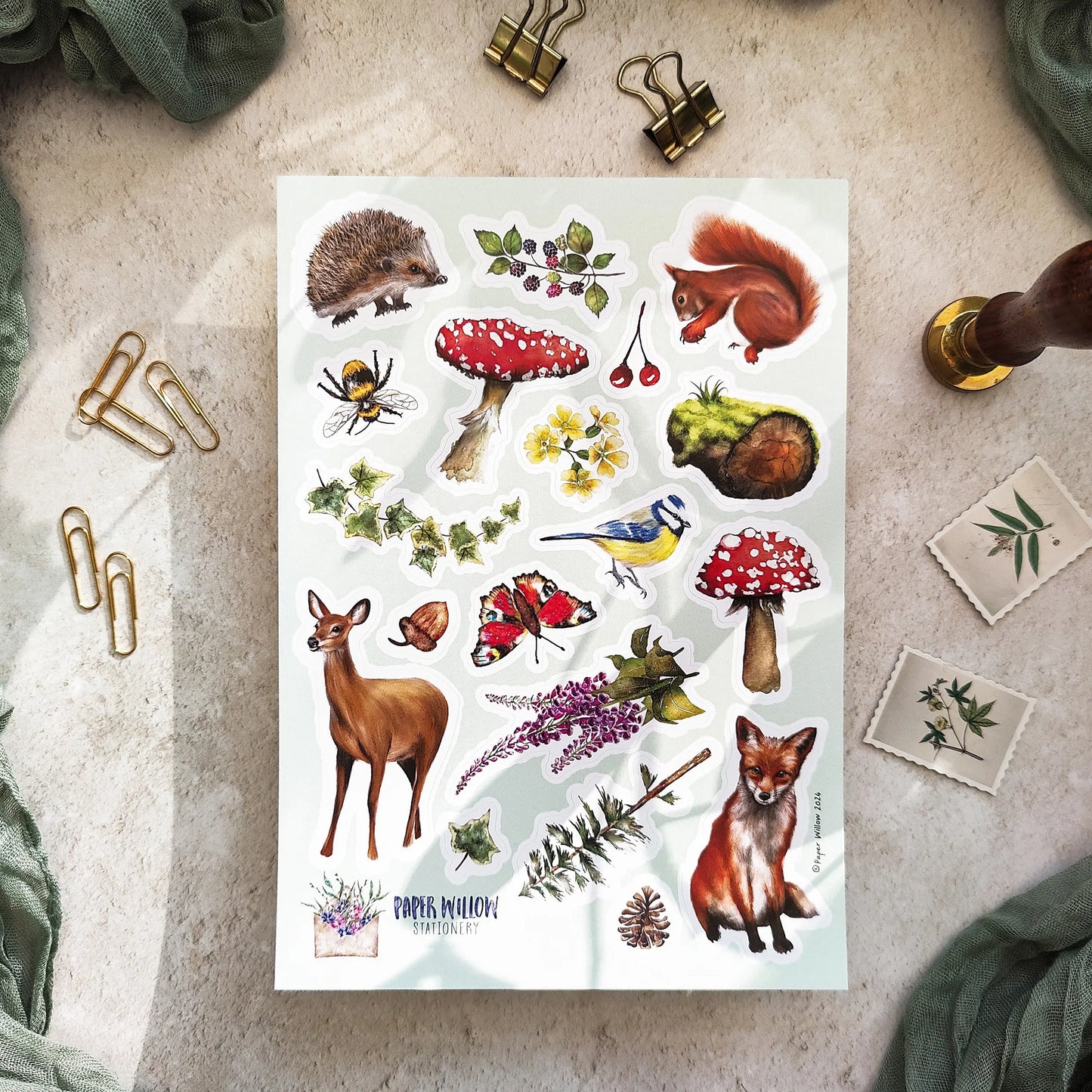 Woodland A5 Vinyl Sticker Sheet