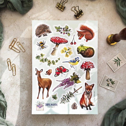 Woodland A5 Vinyl Sticker Sheet