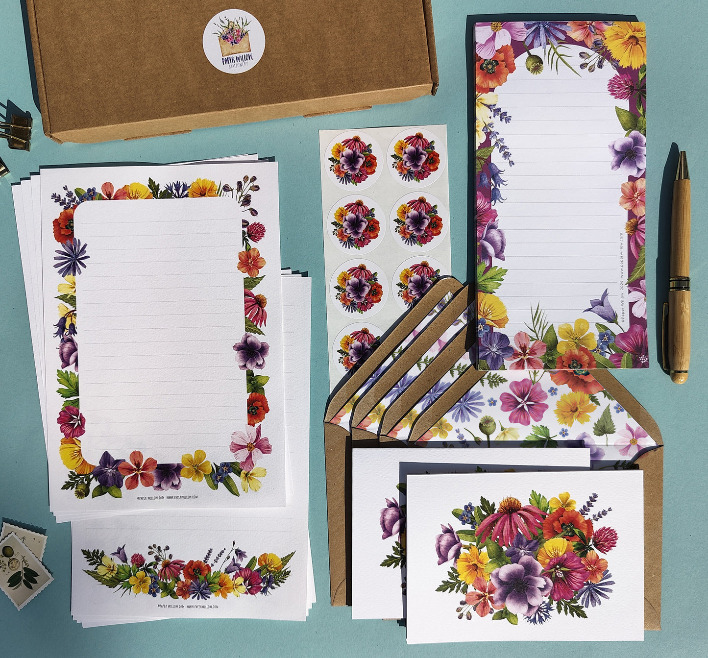 Colourful Flowers Letter Writing Set