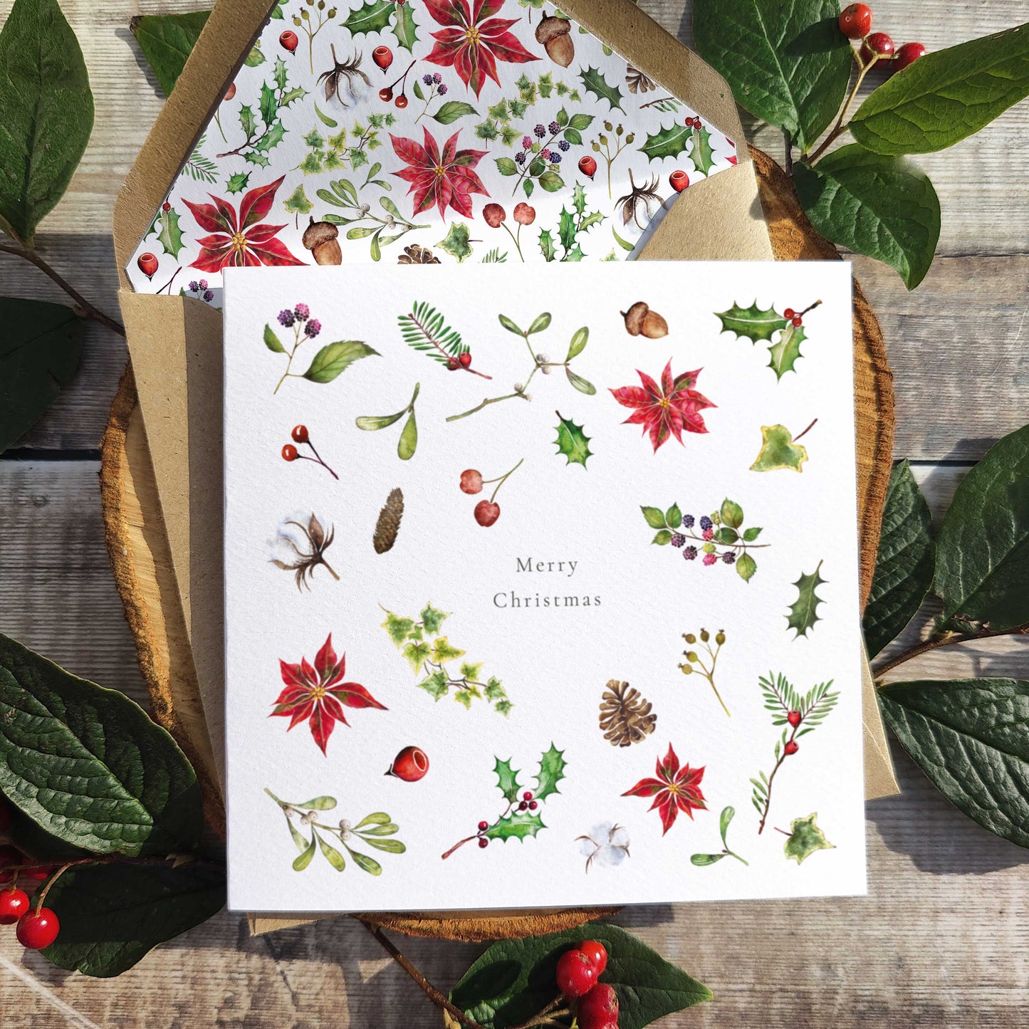 Luxury Botanical Christmas Cards & Envelopes