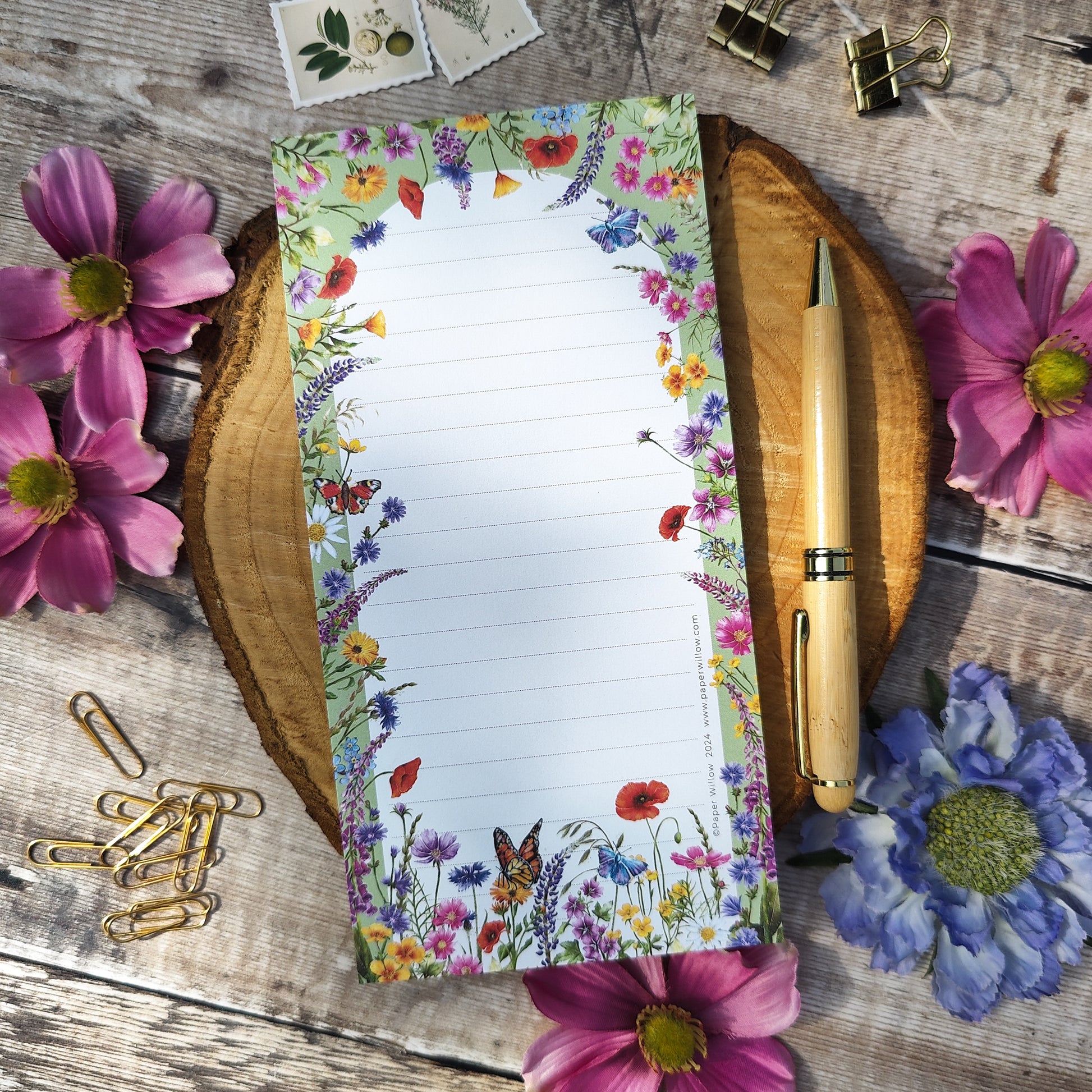 Wildflower Long Notepad โ Paper Willow