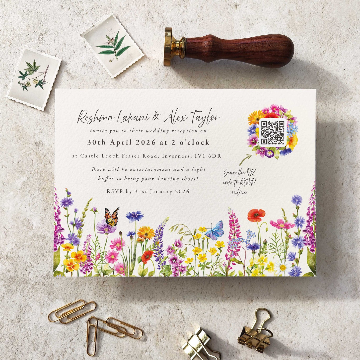 Wildflower Meadow Evening Invitation Digital File