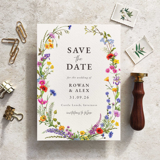 Wildflower Oval Save the Date Digital File